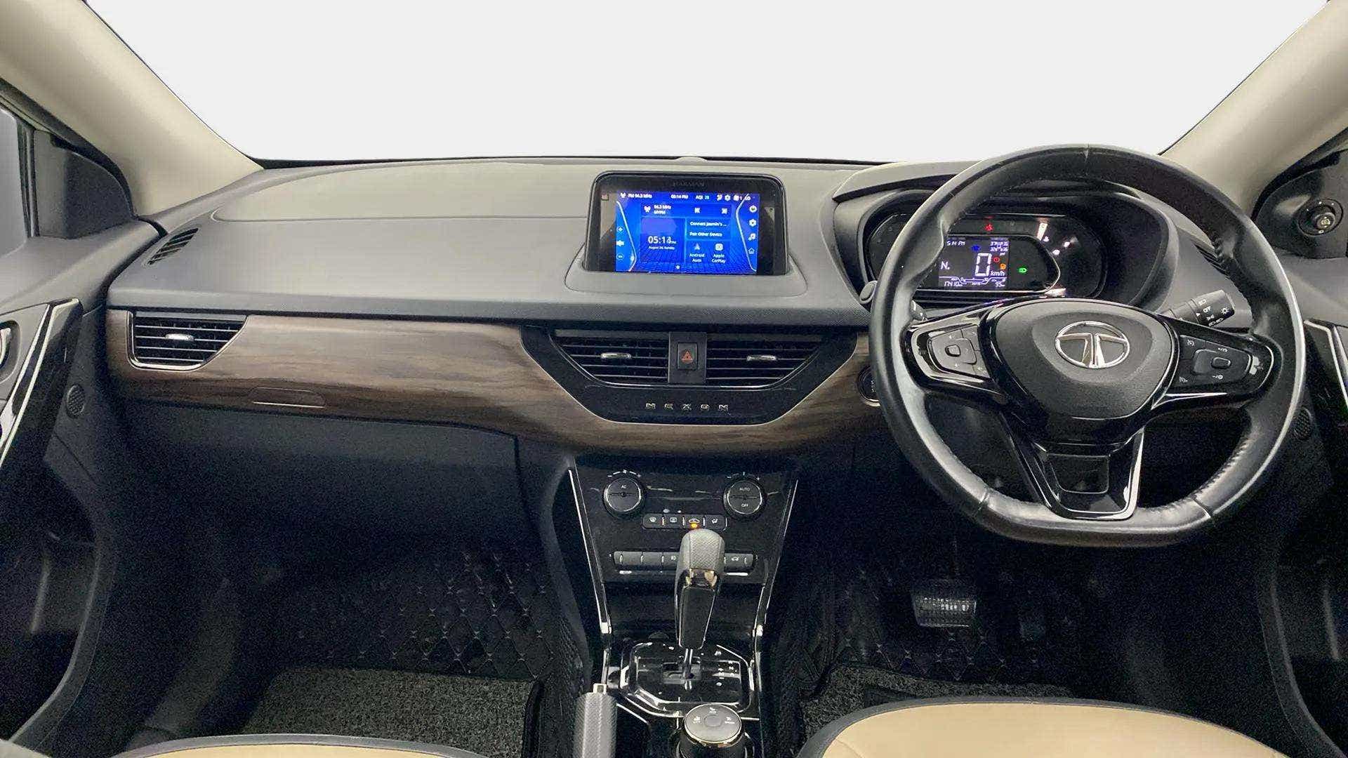 Dashboard and steering wheel of a Tata Nexon 2017-2023