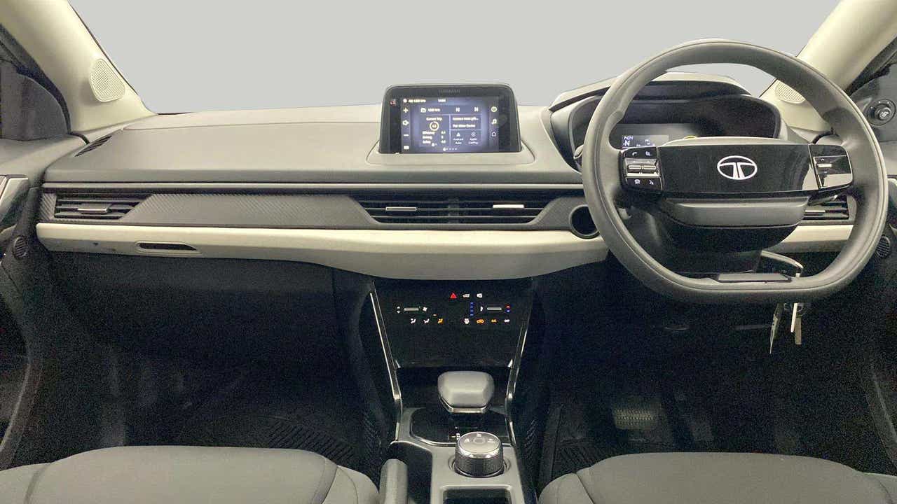 Dashboard and steering wheel of a Tata Nexon
