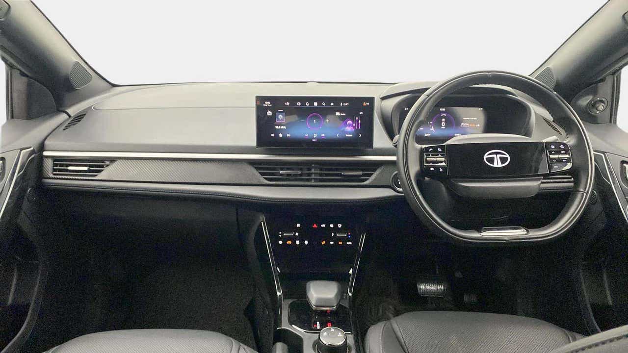 Dashboard and steering wheel of a Tata Nexon