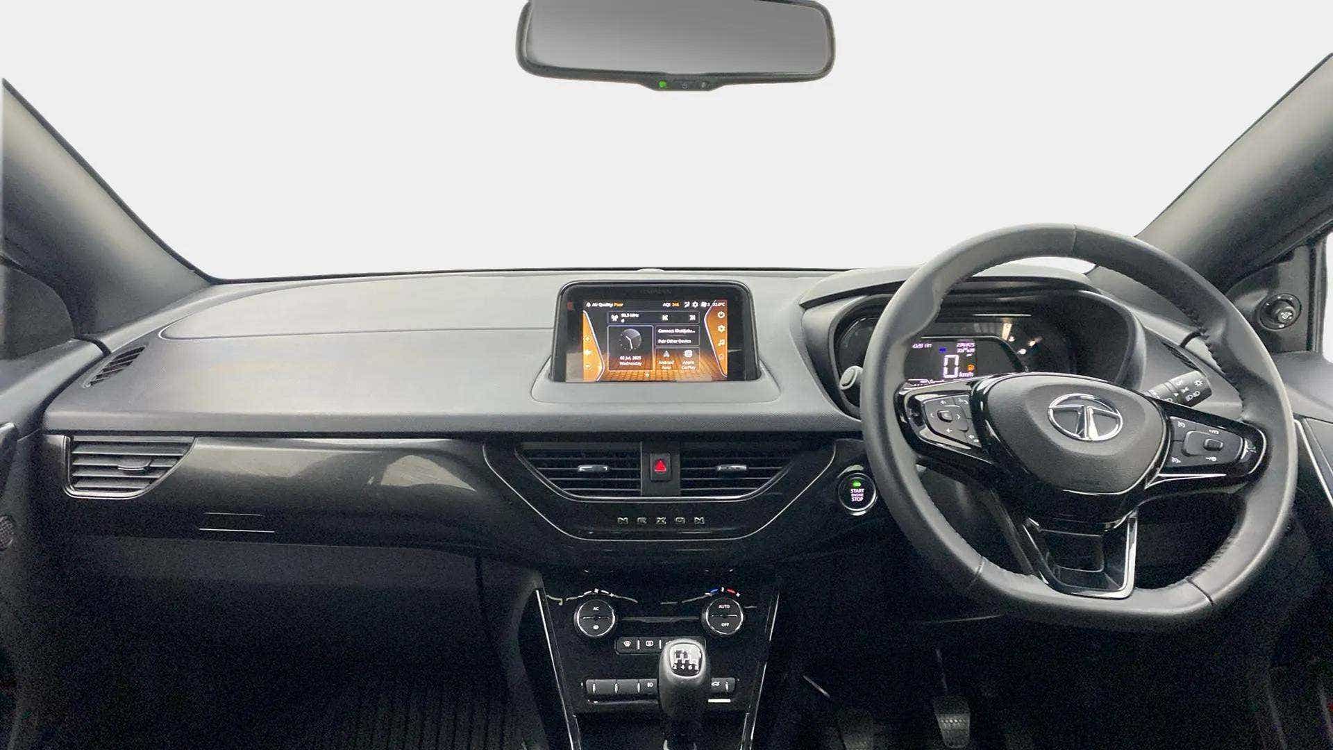 Dashboard and steering view of a Tata Nexon 2017-2023