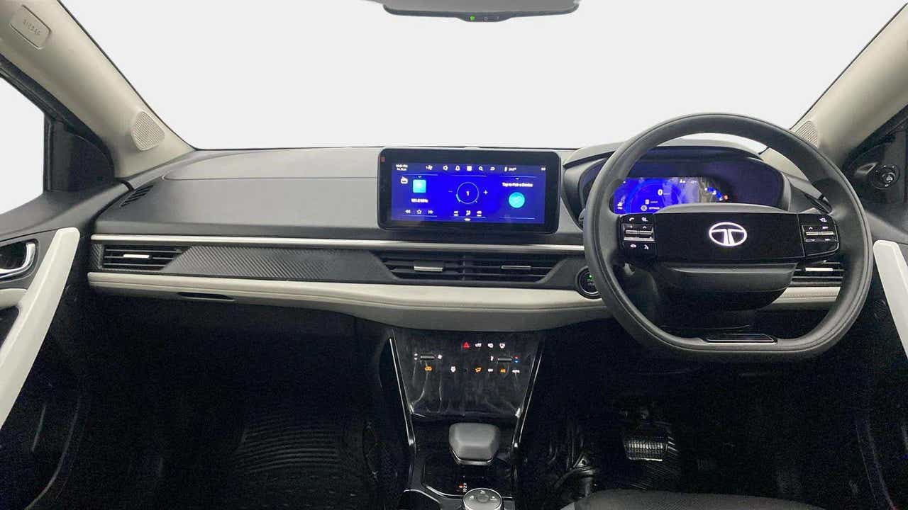 Dashboard and steering wheel of a Tata Nexon