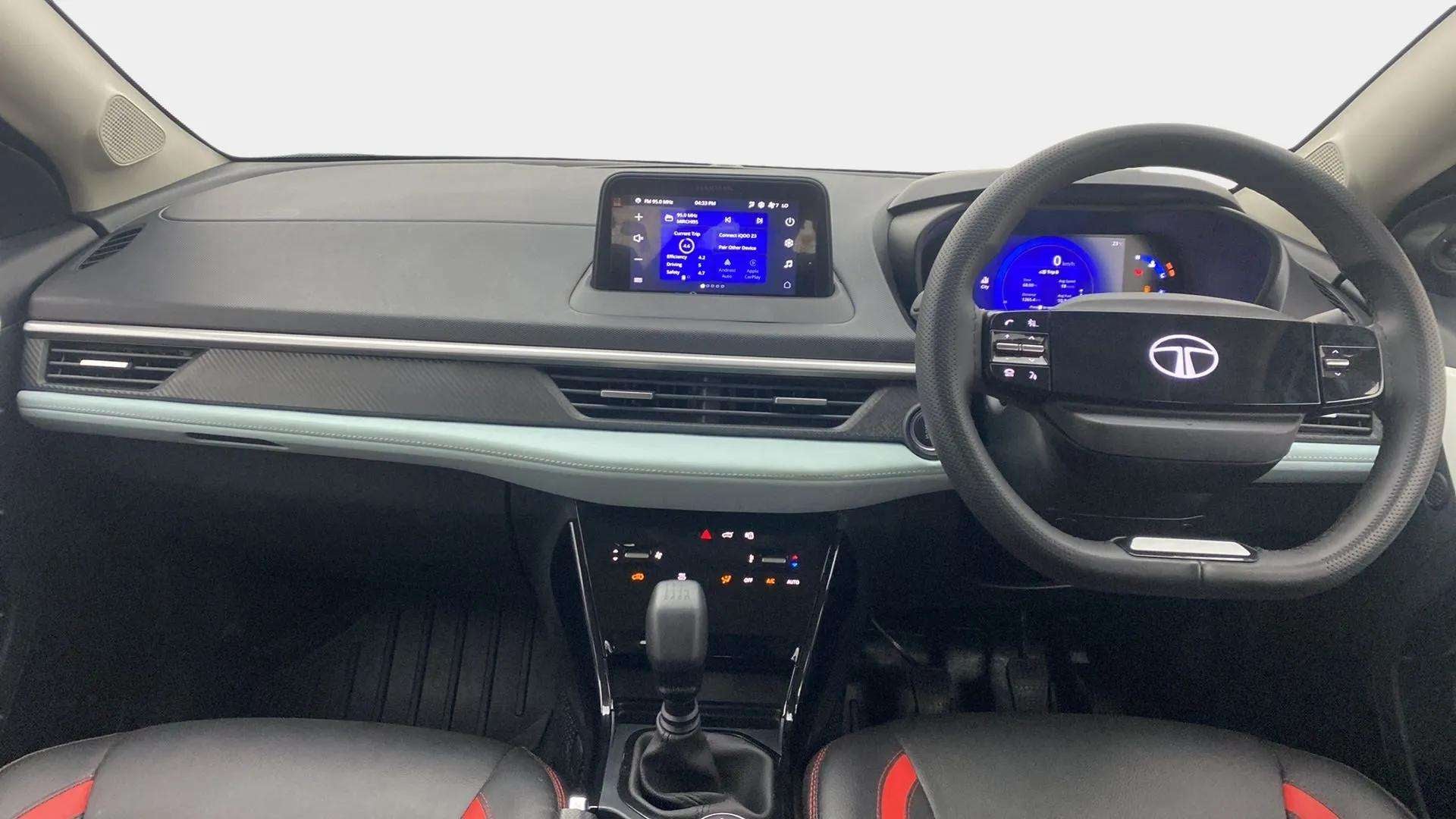 Interior dashboard view of a Tata Nexon