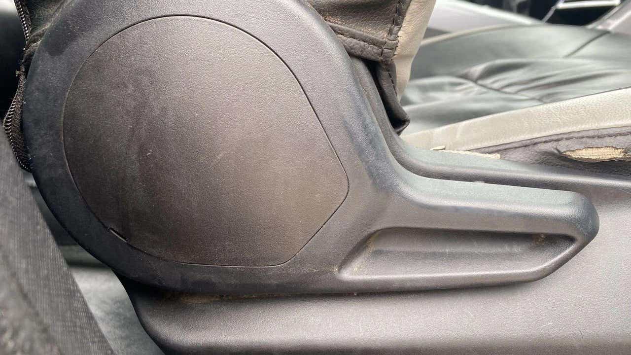 Close-up of the seat adjuster in a Tata Nexon 2017-2023