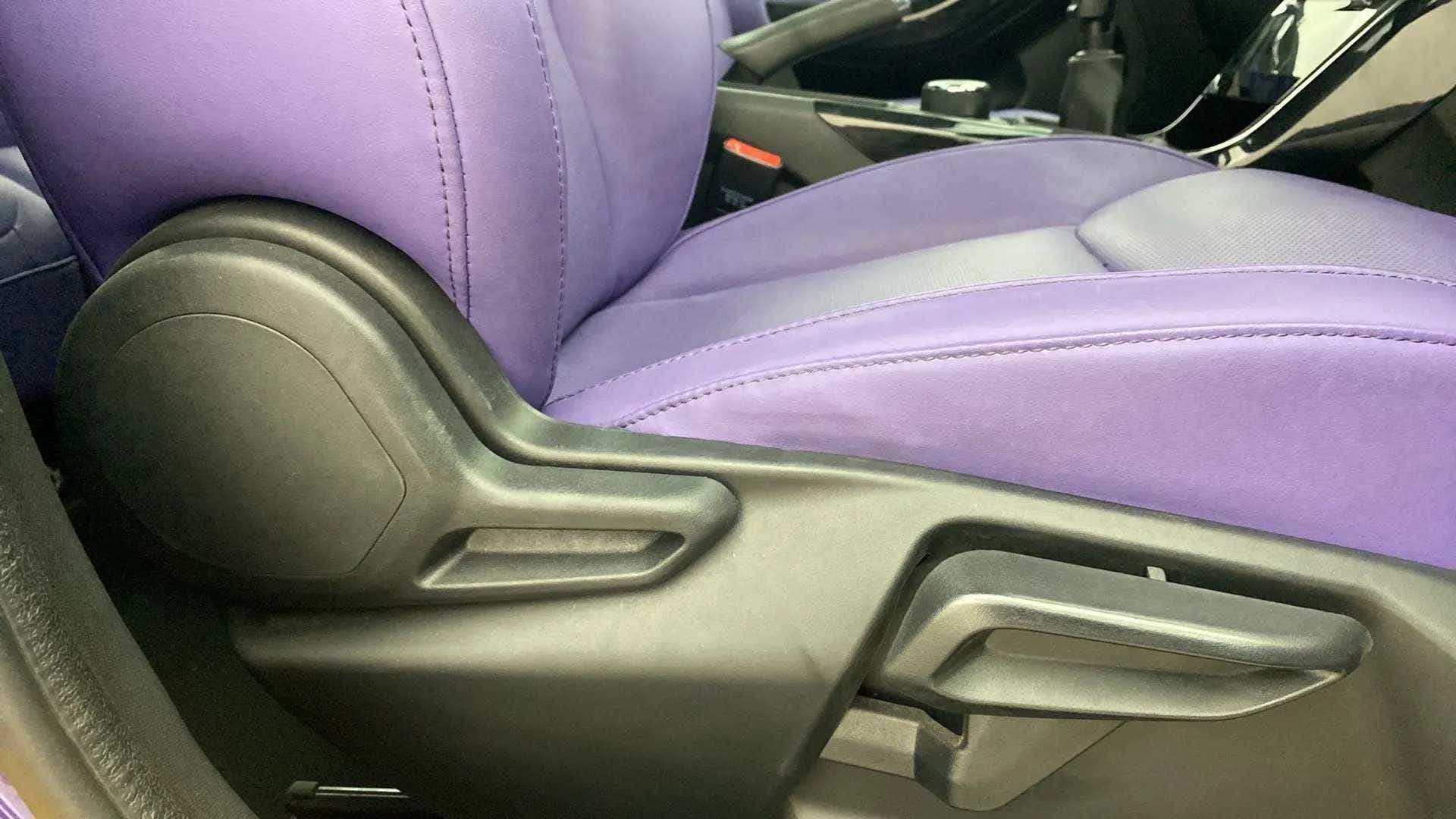 Front seat adjustment controls of a Tata Nexon