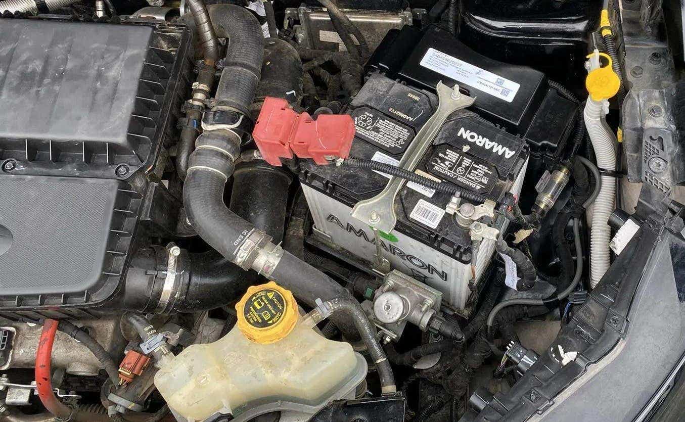 Engine bay view of a Tata Nexon