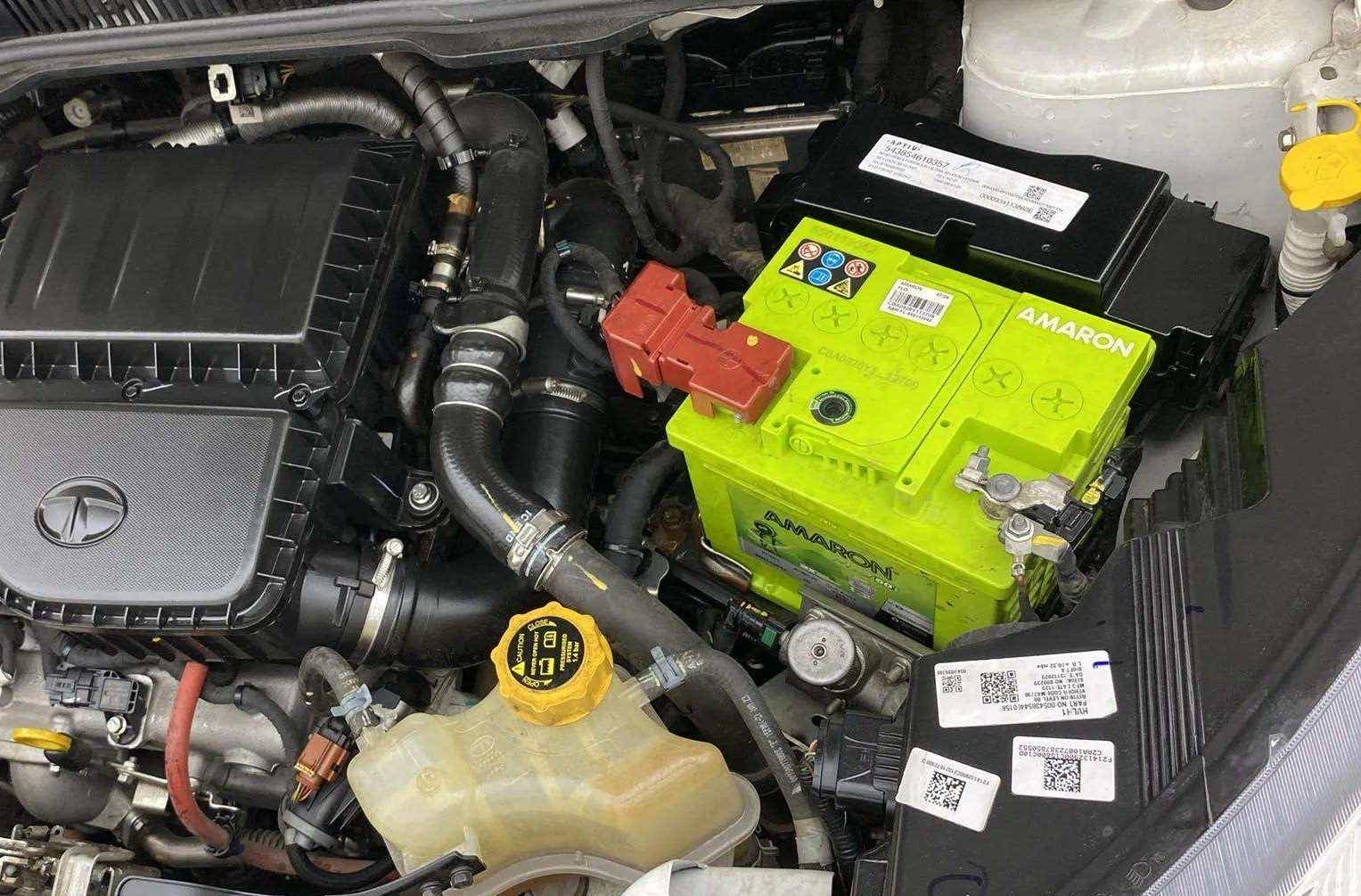 Engine bay close-up of a Tata Nexon 2017-2023