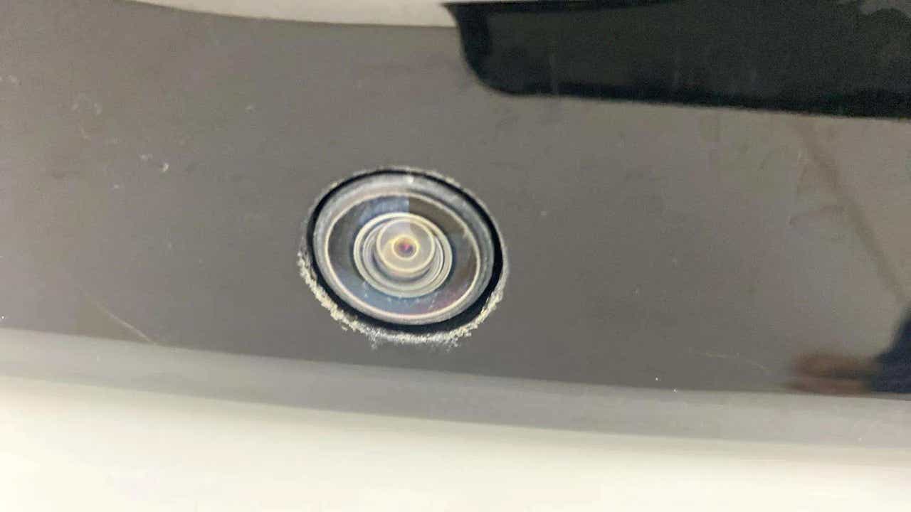 Close-up of a rear camera of a Tata Nexon 2017-2023