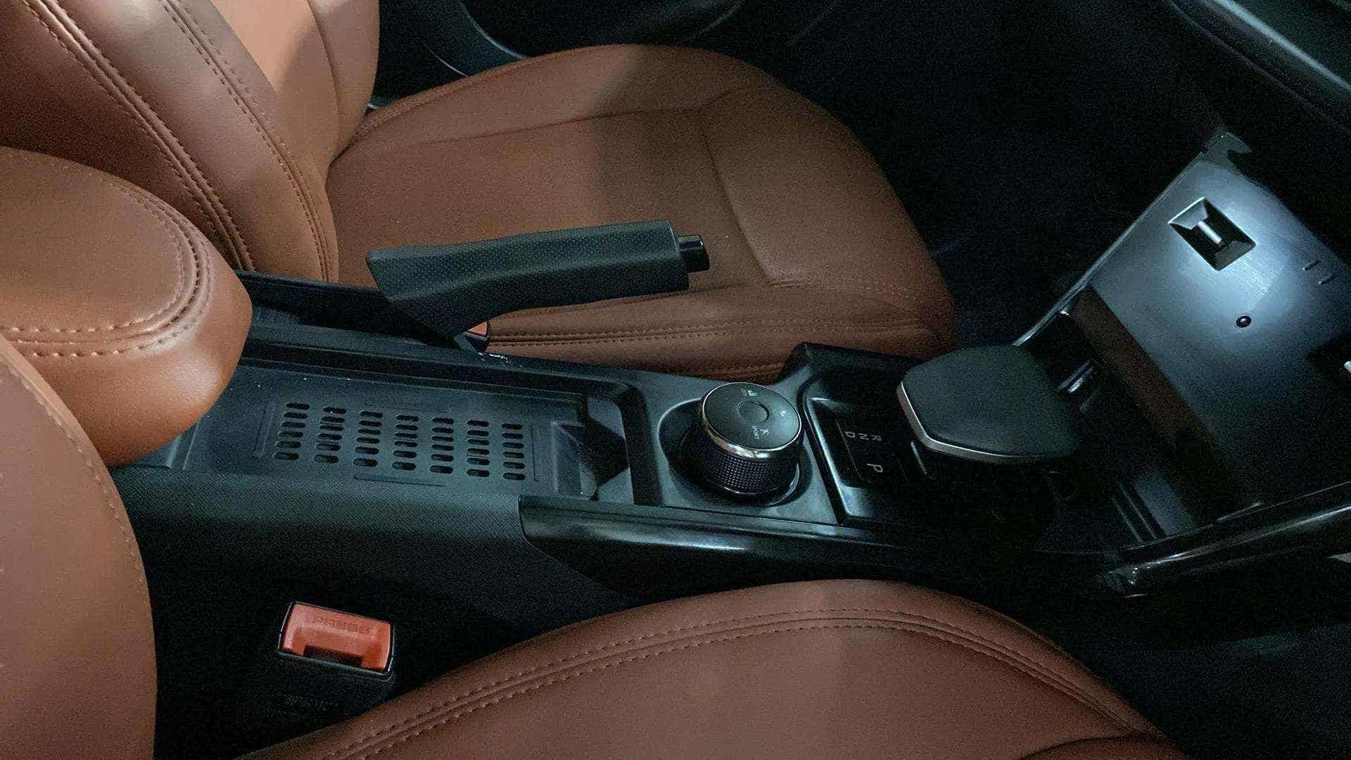 Center console and front seats of a Tata Nexon