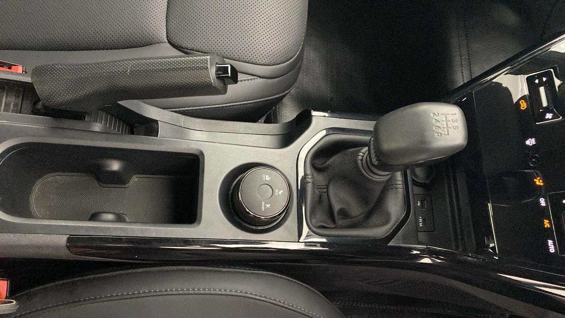 Center console interior view of a Tata Nexon