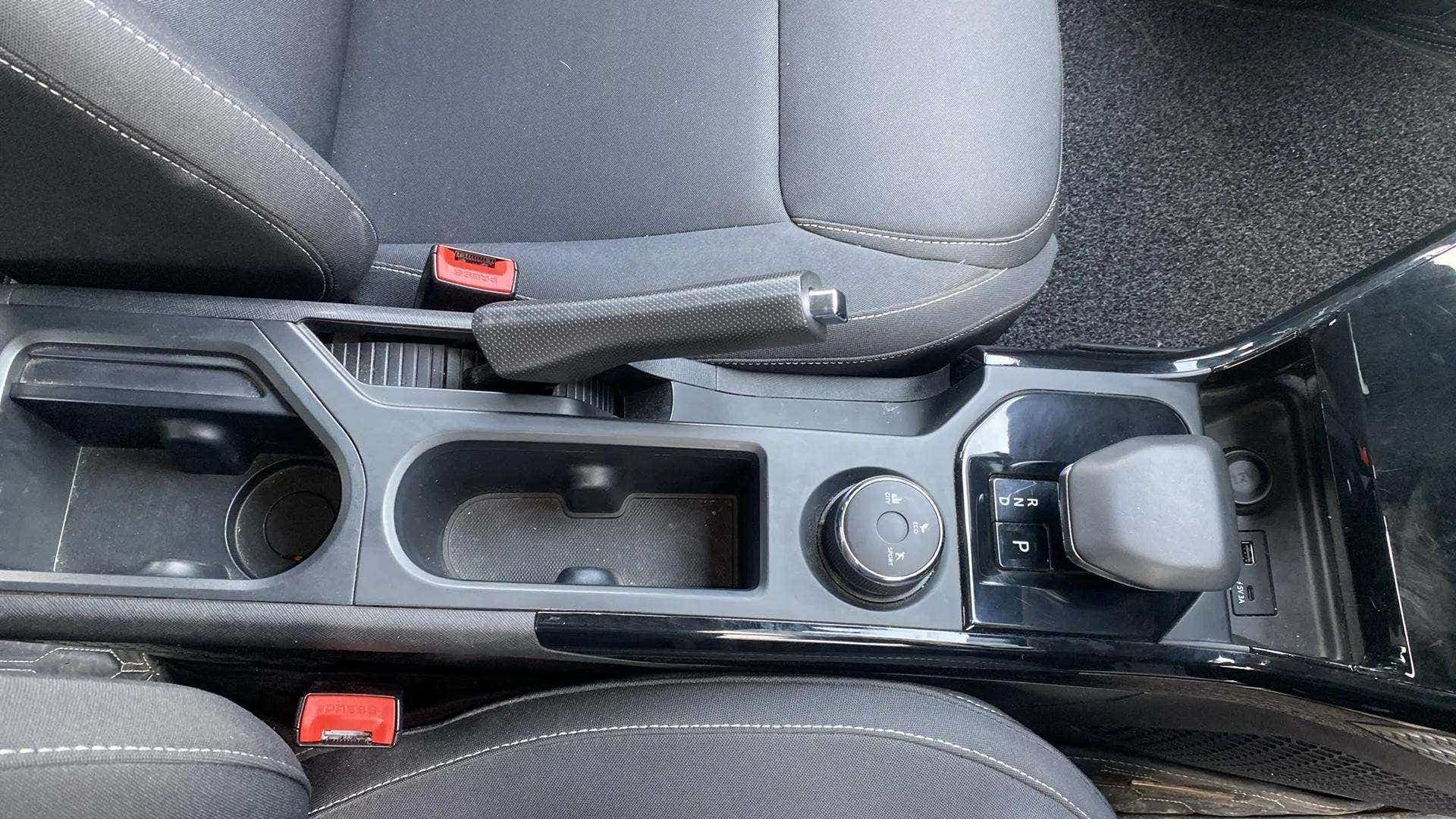Center console and gear selector of a Tata Nexon