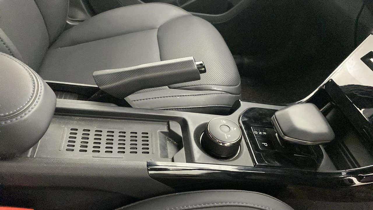 Center console and gear selector of a Tata Nexon