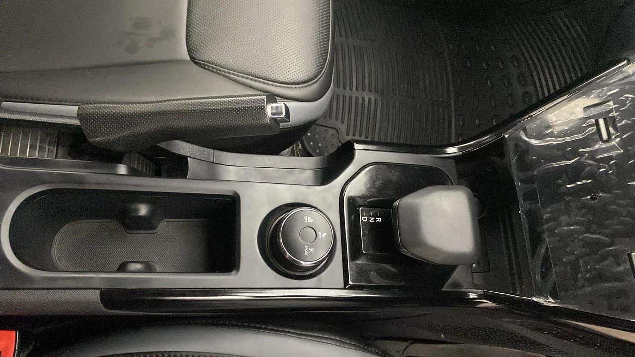 Center console and gear selector of a Tata Nexon