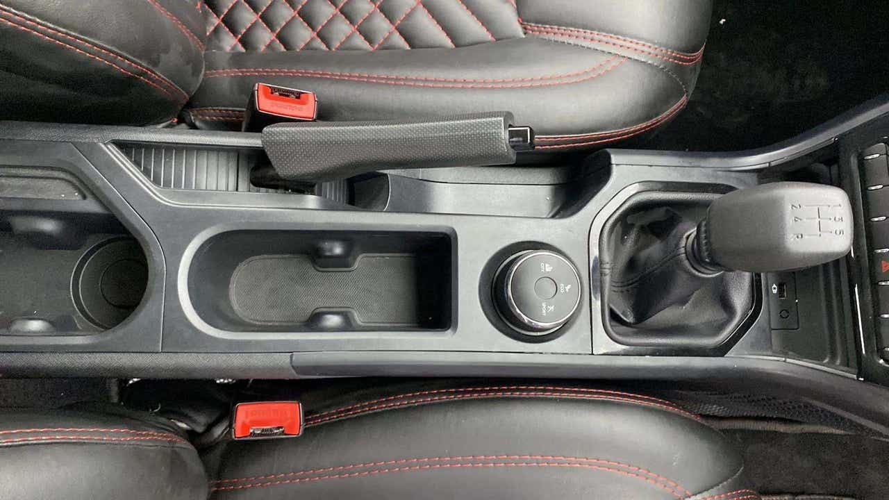 Center console and gear shifter of a Tata Nexon
