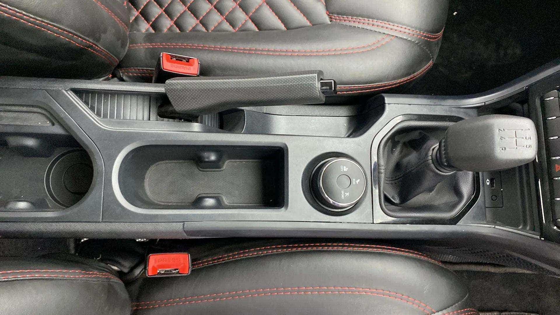 Center console and gear shifter of a Tata Nexon