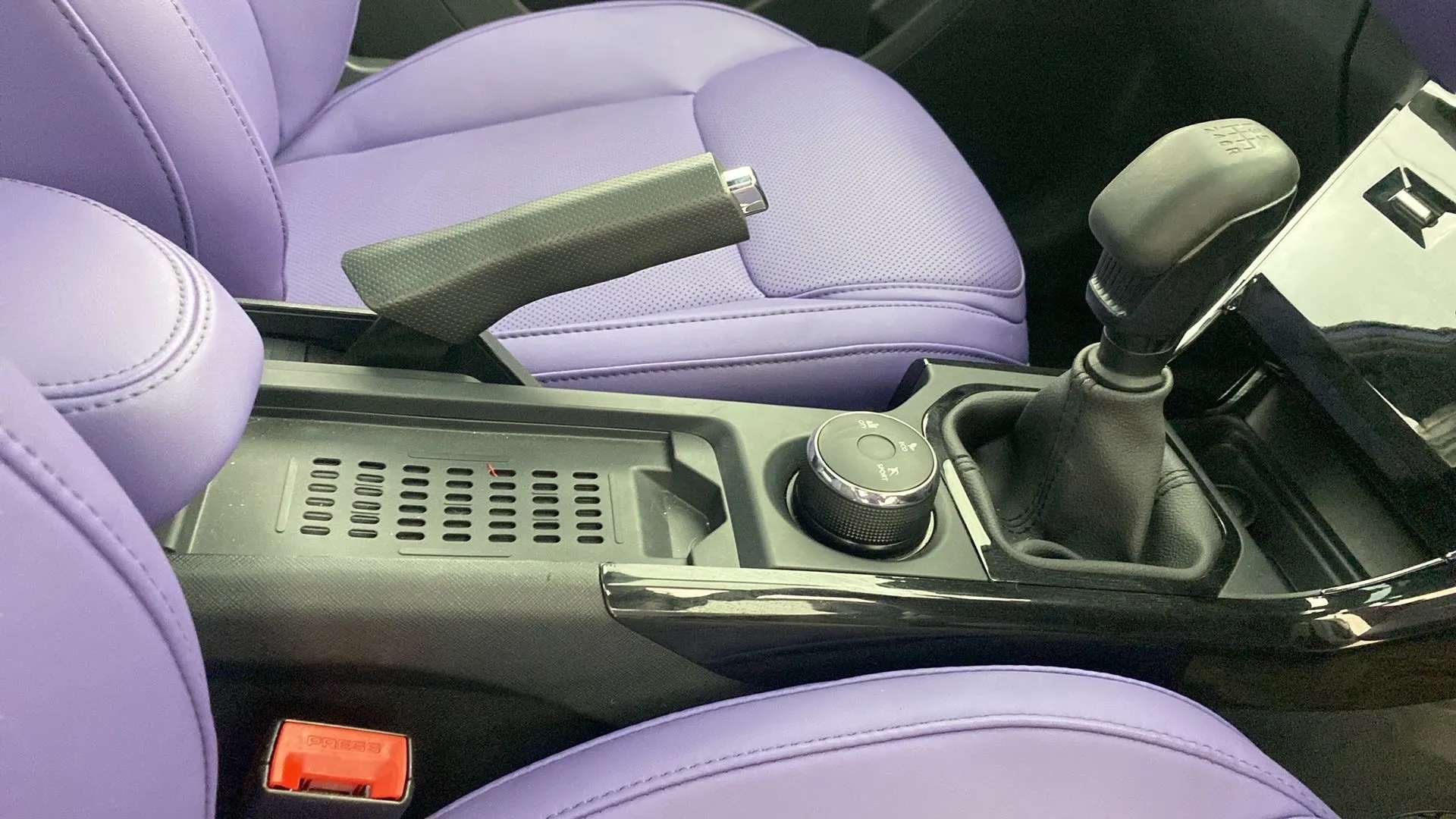 Center console and gear shifter area of a Tata Nexon