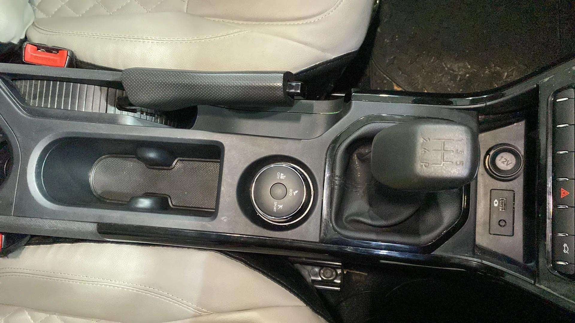 Center console and gear lever of a Tata Nexon