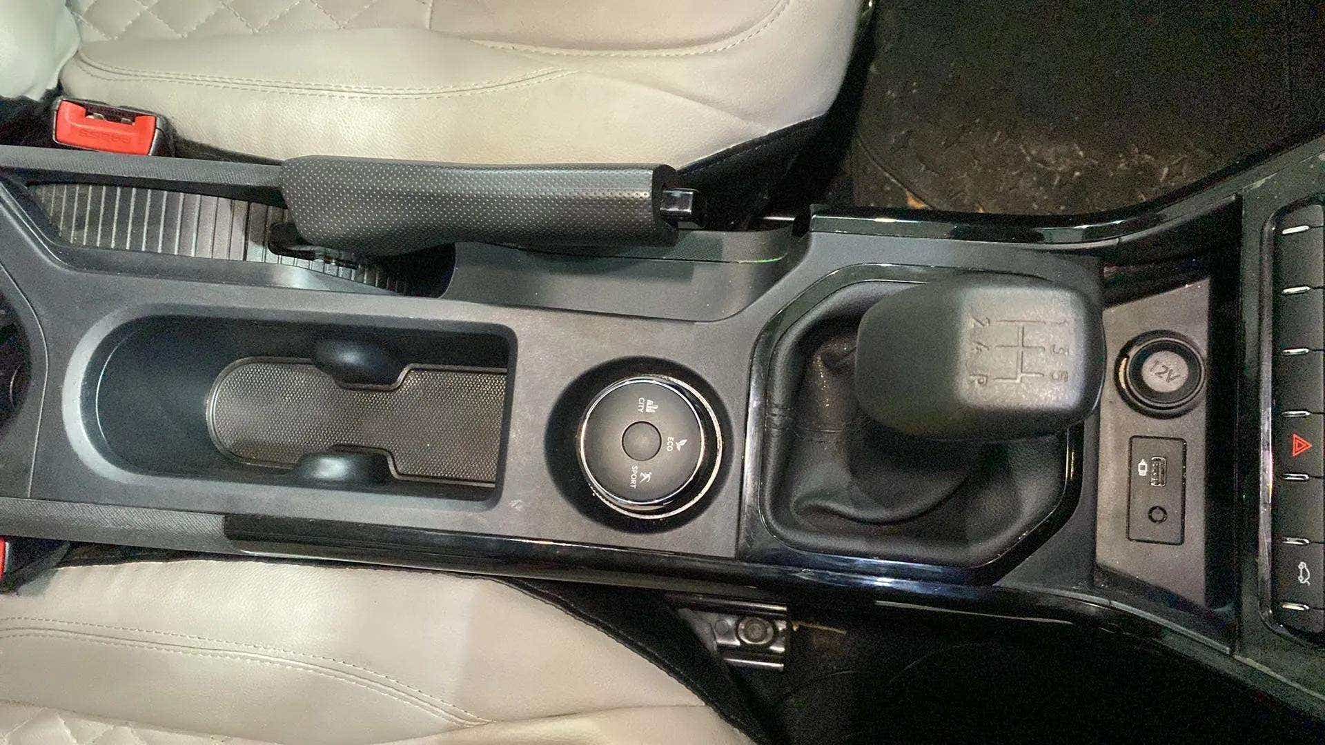 Center console and gear lever of a Tata Nexon