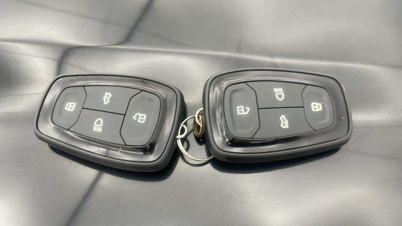 Close-up of key fobs for a Tata Nexon 2017-2023