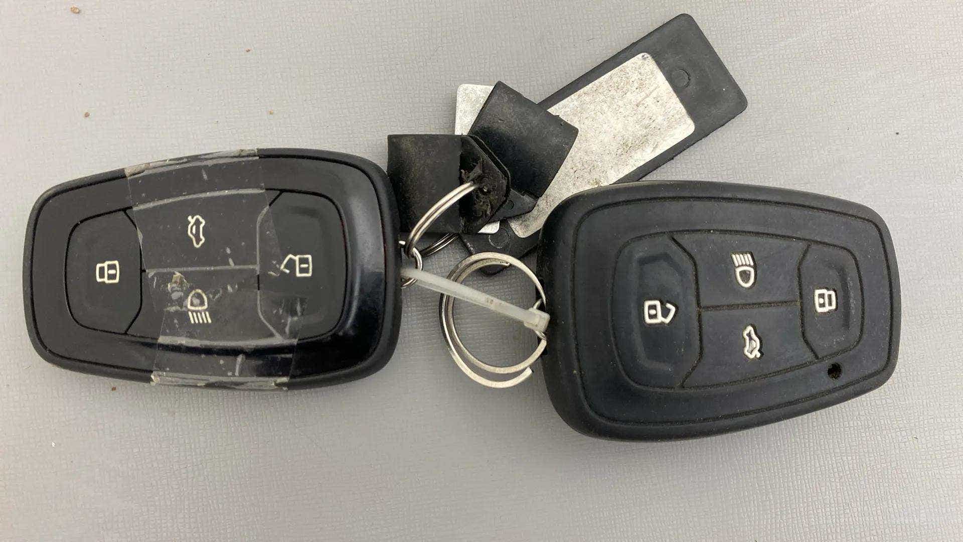 Close-up of car key fobs for a Tata Nexon 2017-2023