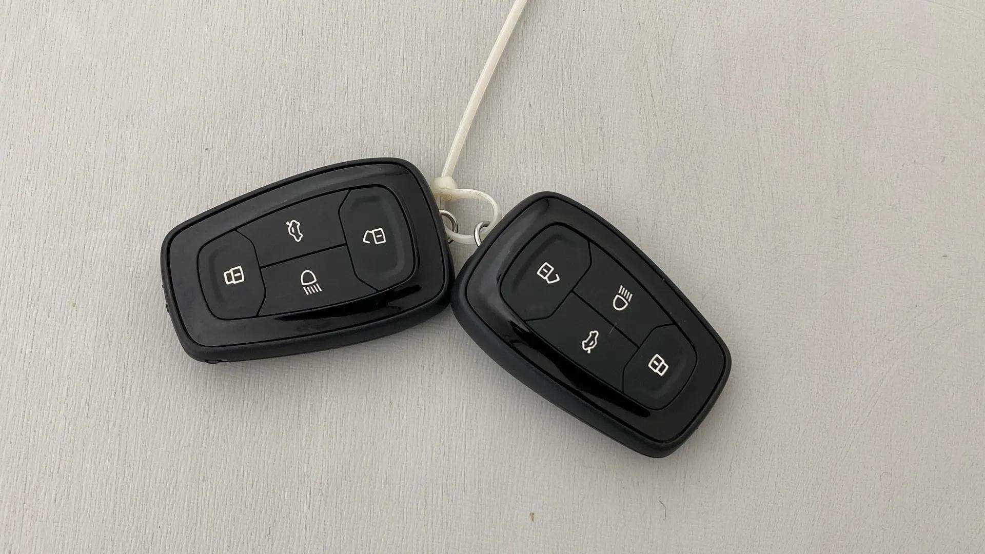 Close-up of car key fobs for a Tata Nexon 2017-2023