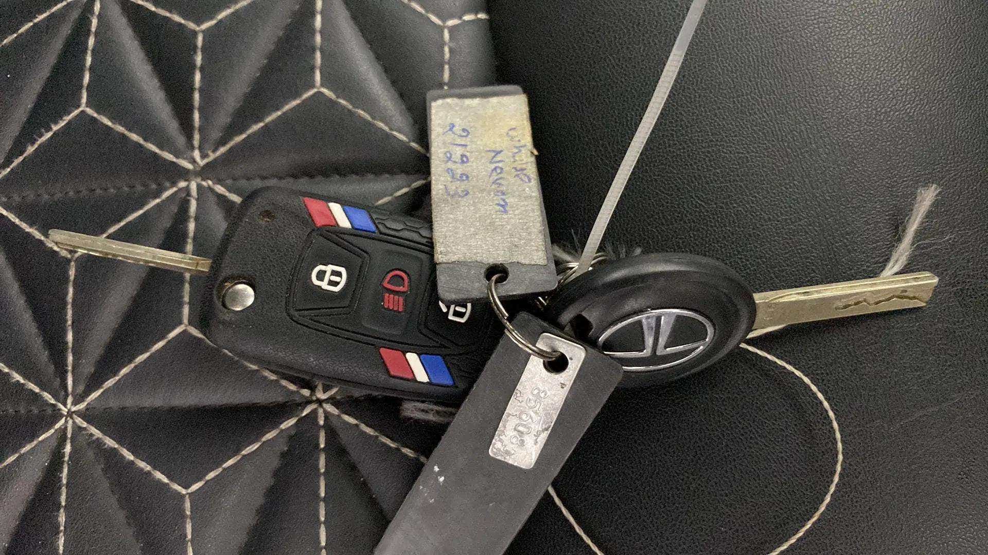 Car key fob close-up of a Tata Nexon 2017-2023
