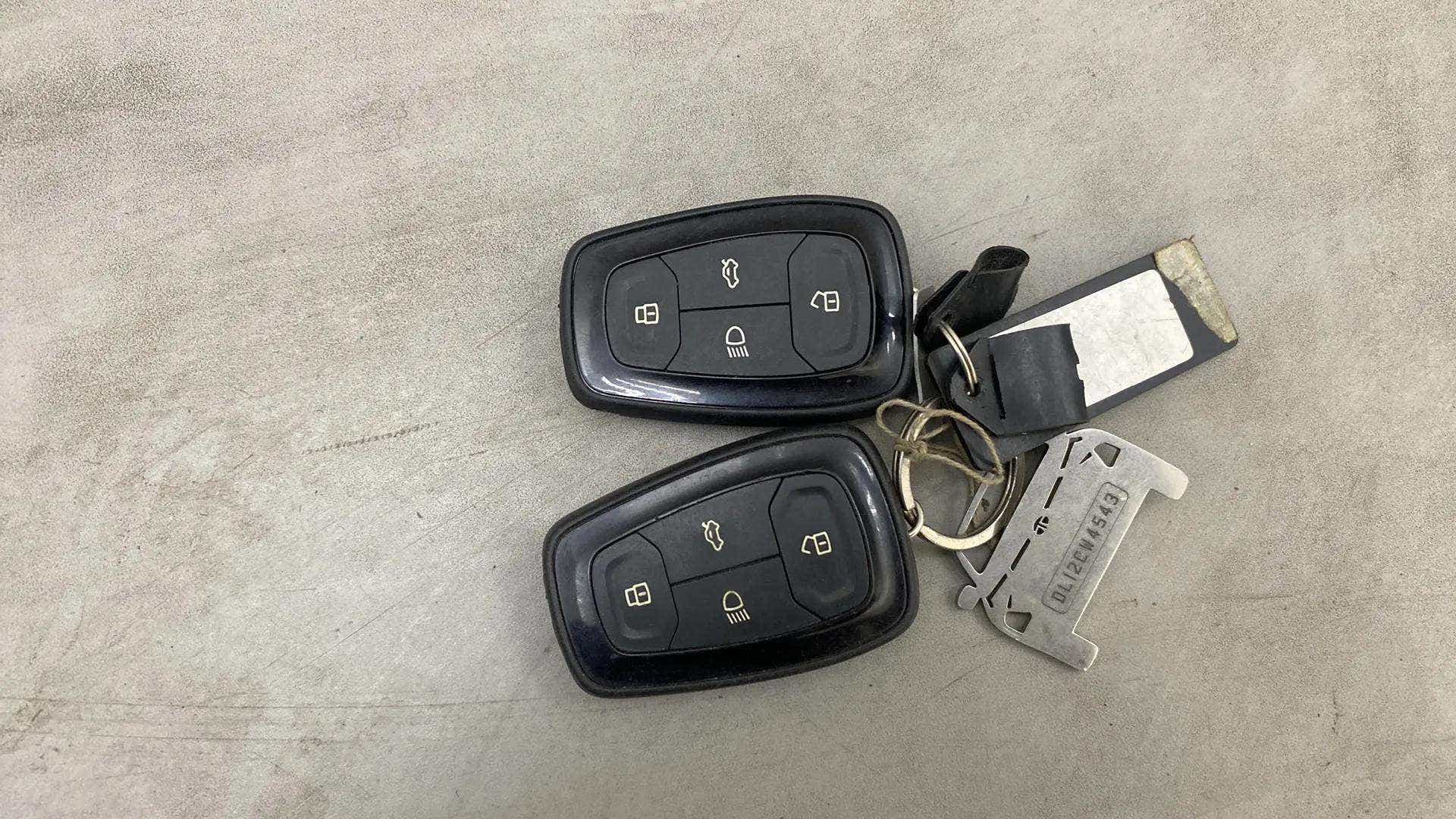 Car key fobs and keychain of a Tata Nexon 2017-2023