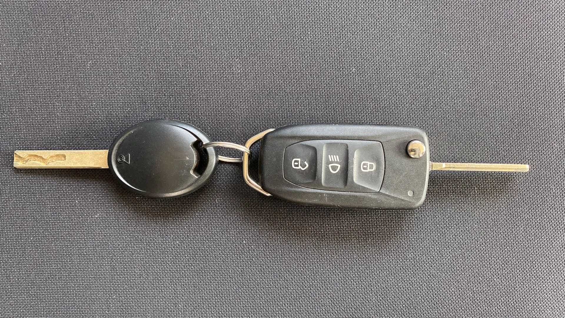 Close-up of a car key fob for a Tata Nexon 2017-2023