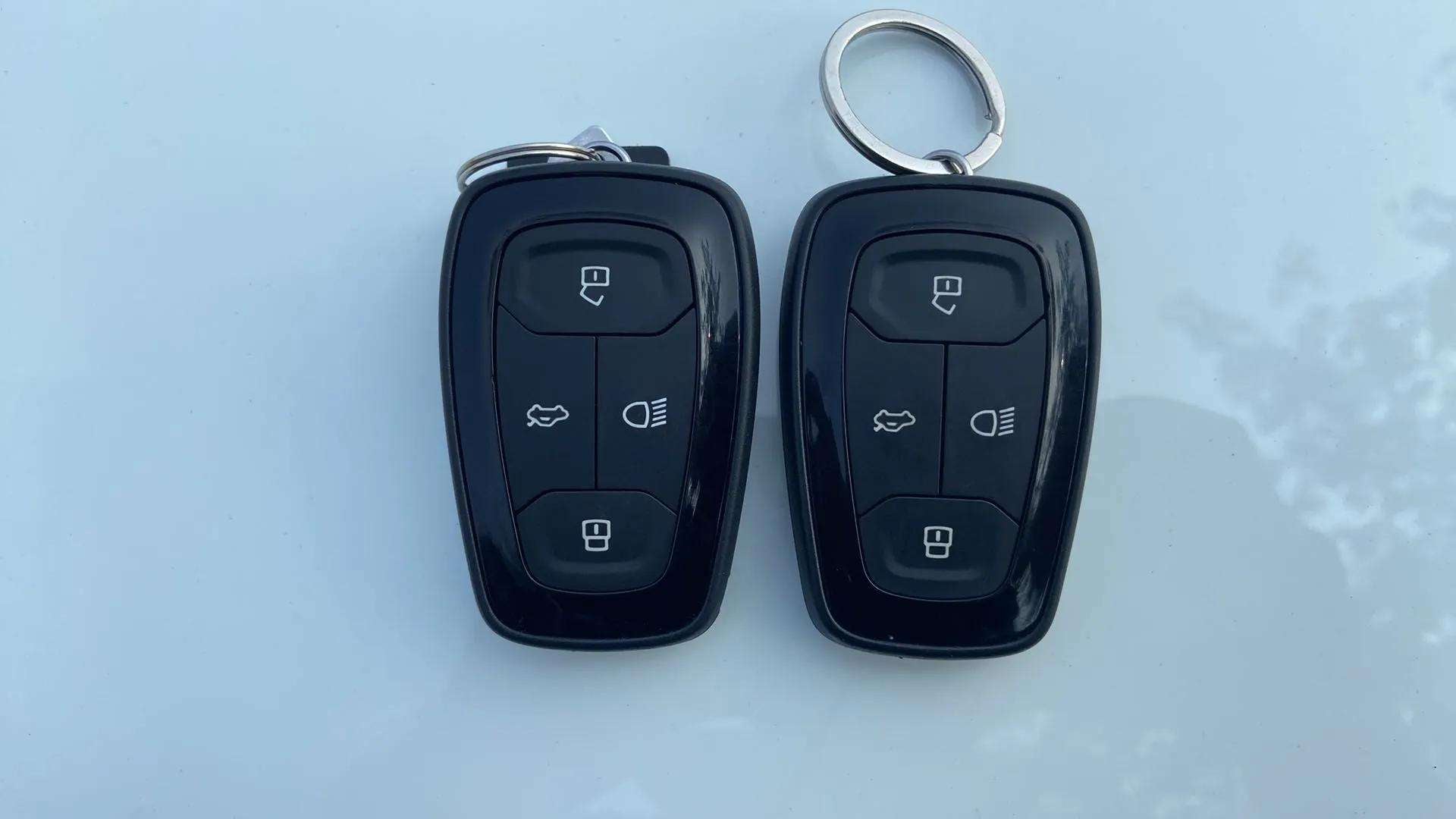 Close-up of car key fobs of a Tata Nexon 2017-2023