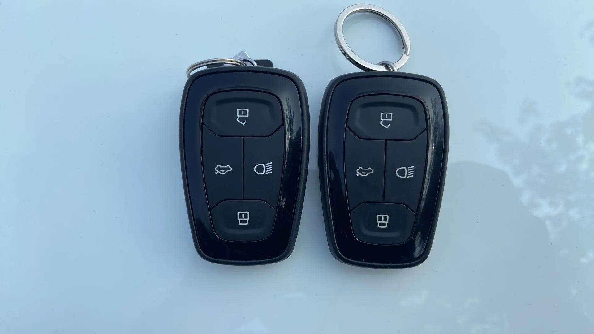 Close-up of car key fobs of a Tata Nexon 2017-2023