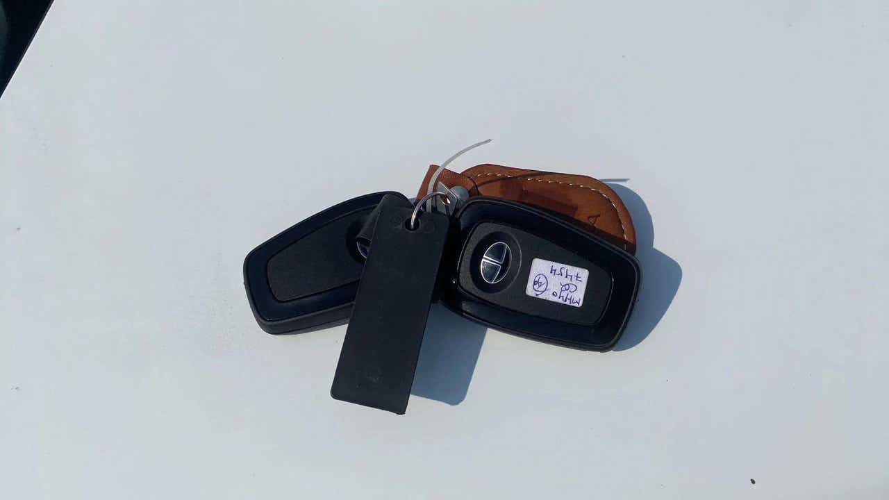 Close-up of key fob of a Tata Nexon