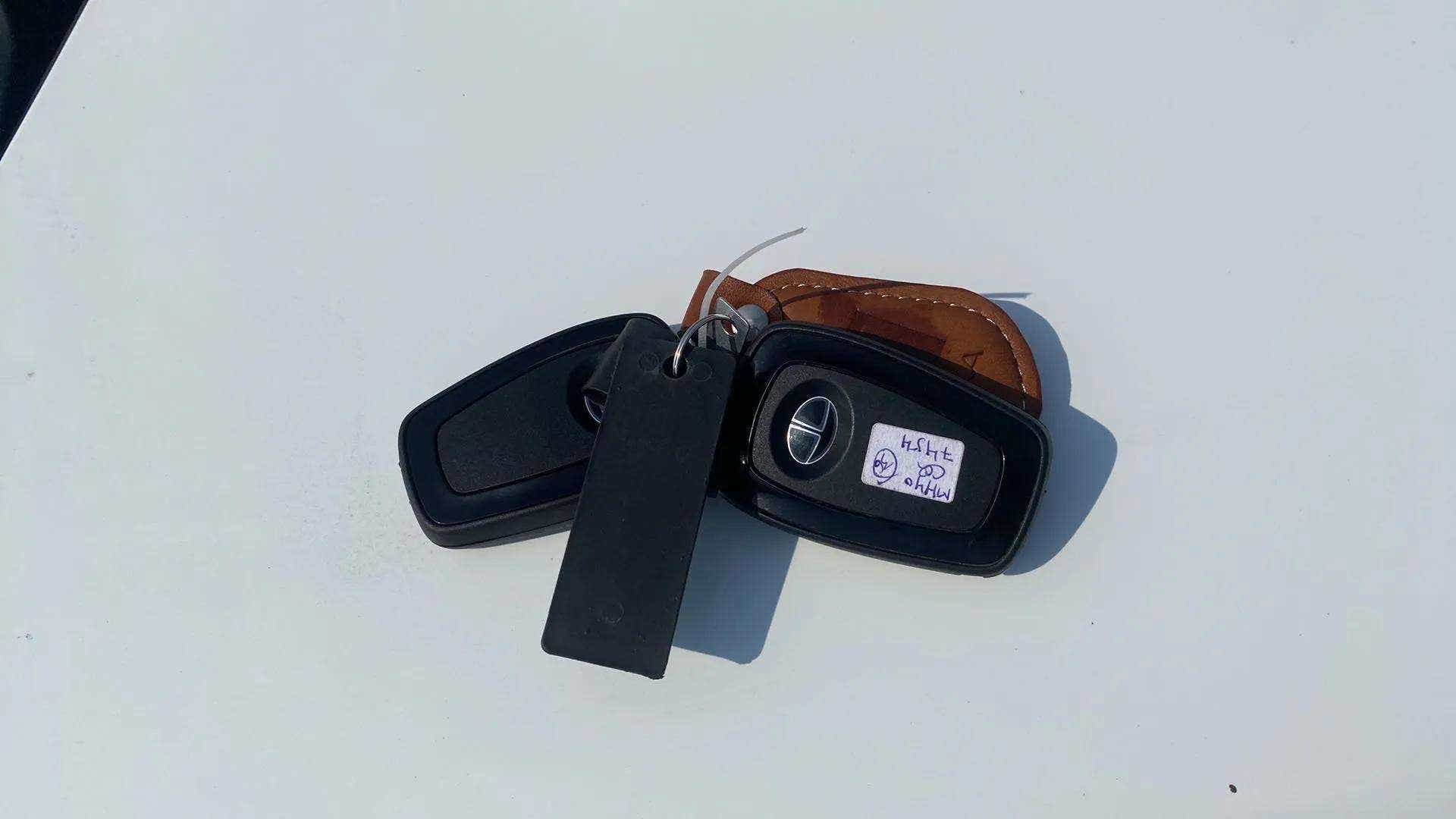 Close-up of key fob of a Tata Nexon