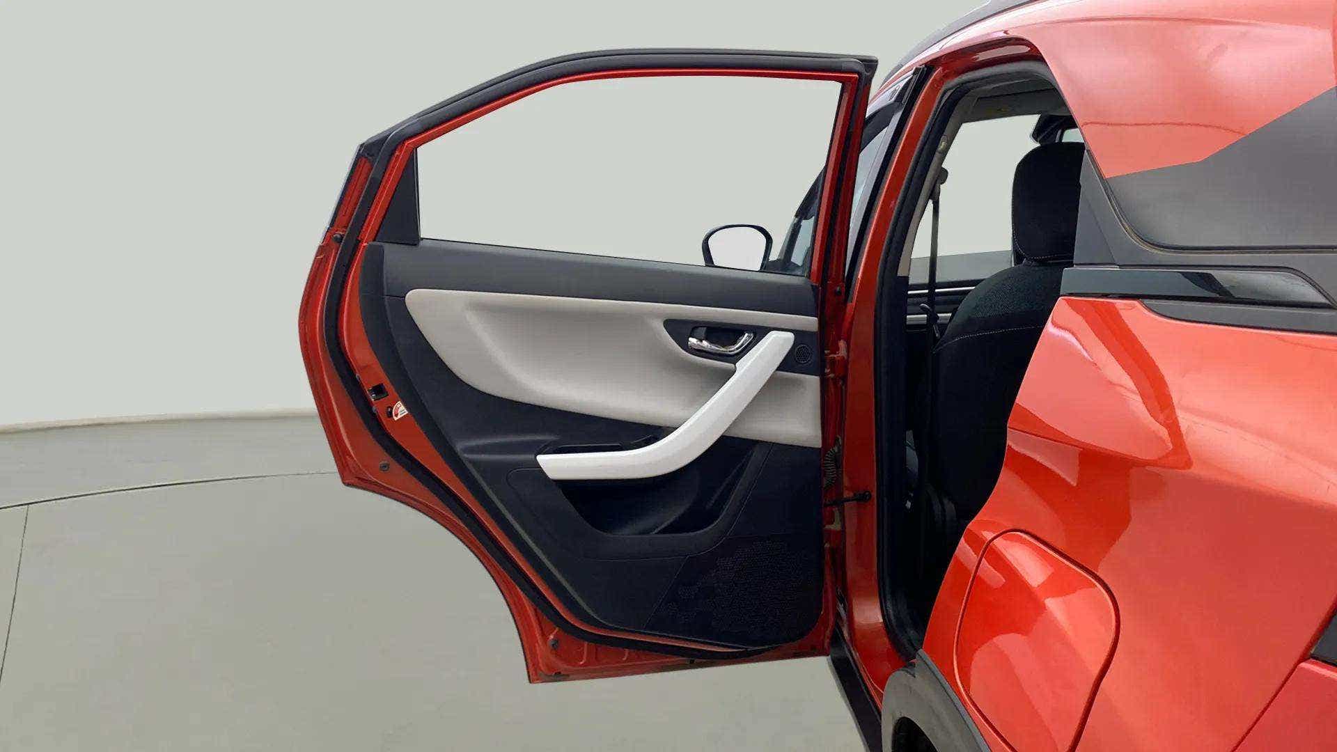 Rear door interior view of a Tata Nexon