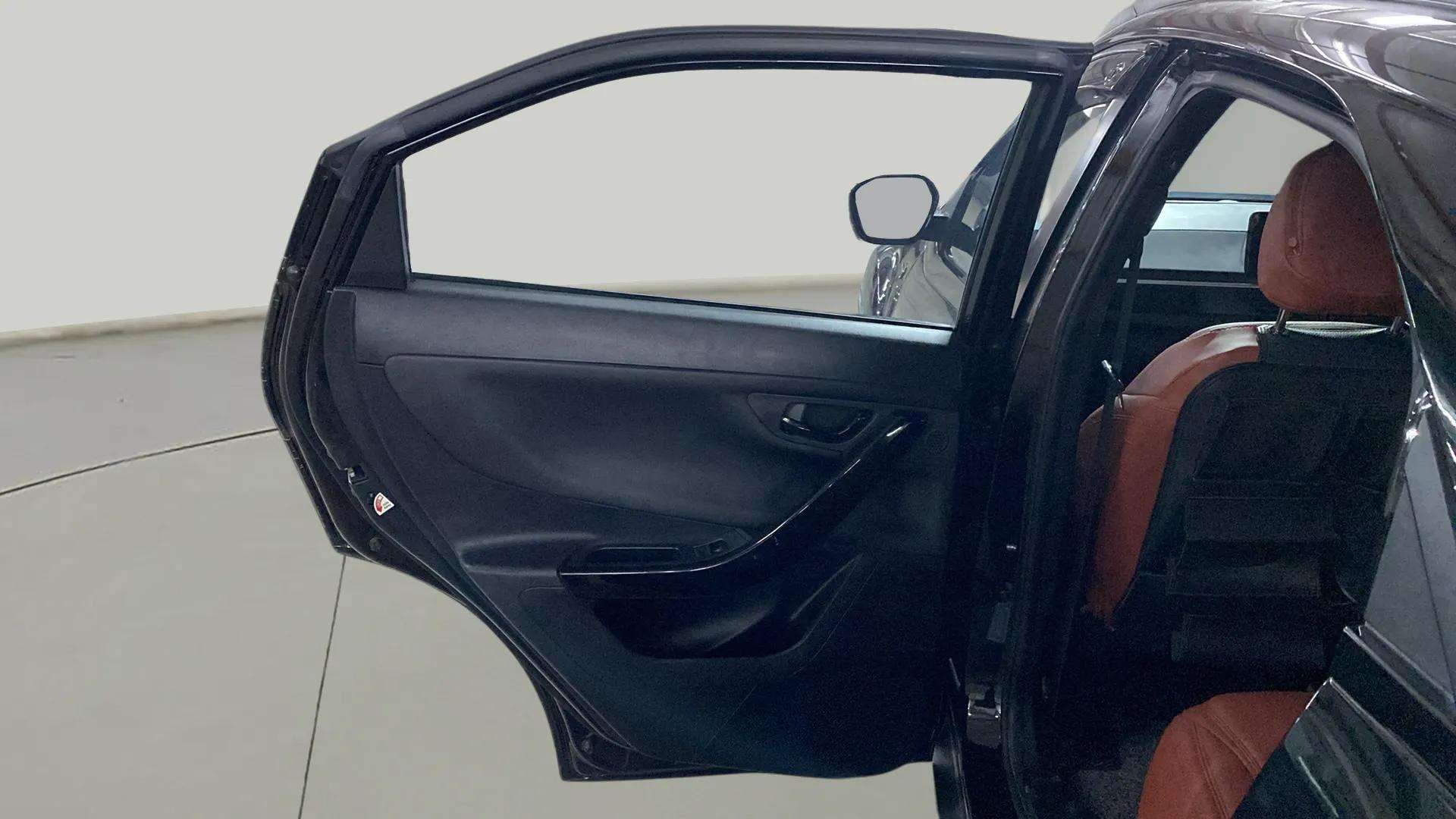 Rear left door and partial interior of a Tata Nexon