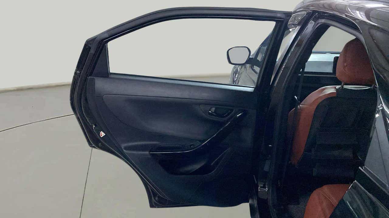 Rear left door and partial interior of a Tata Nexon