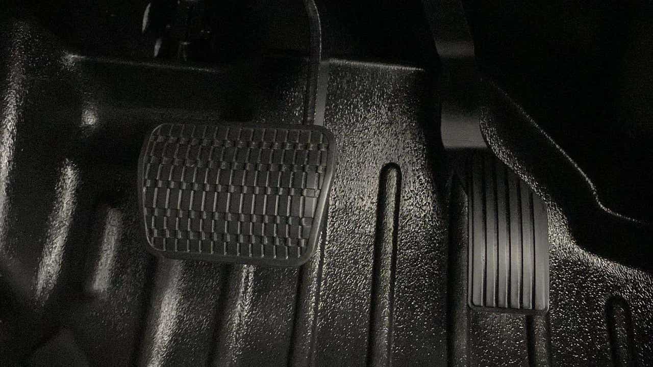 Close-up of the pedal area of a Tata Nexon