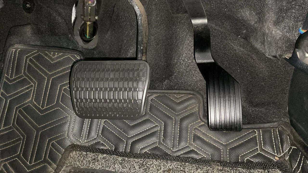 Close-up of foot pedals in a Tata Nexon
