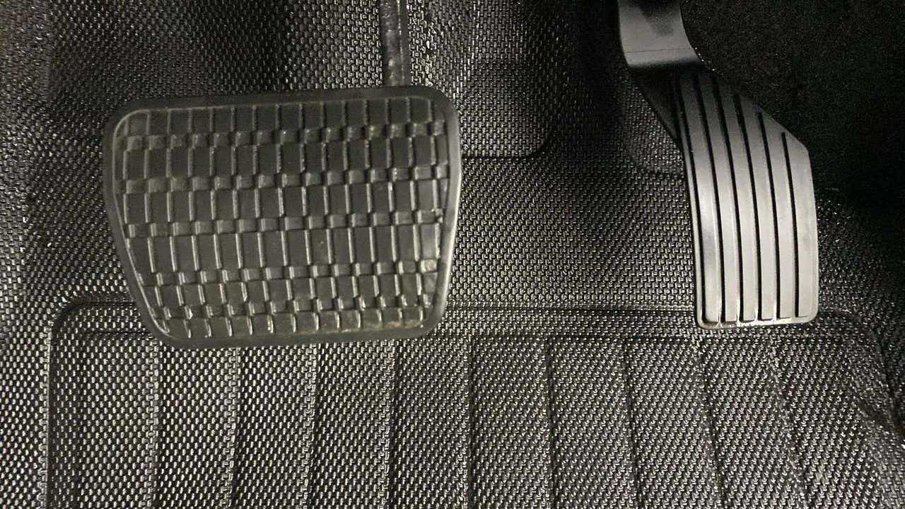 Close-up of the pedal area of a Tata Nexon