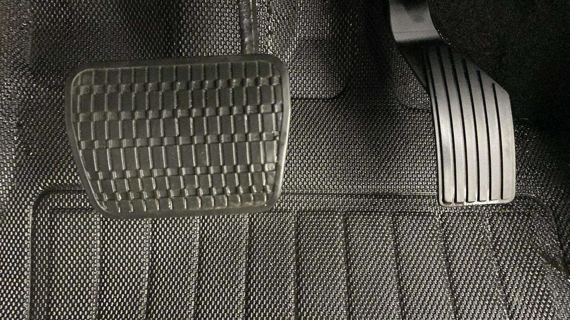 Close-up of the pedal area of a Tata Nexon
