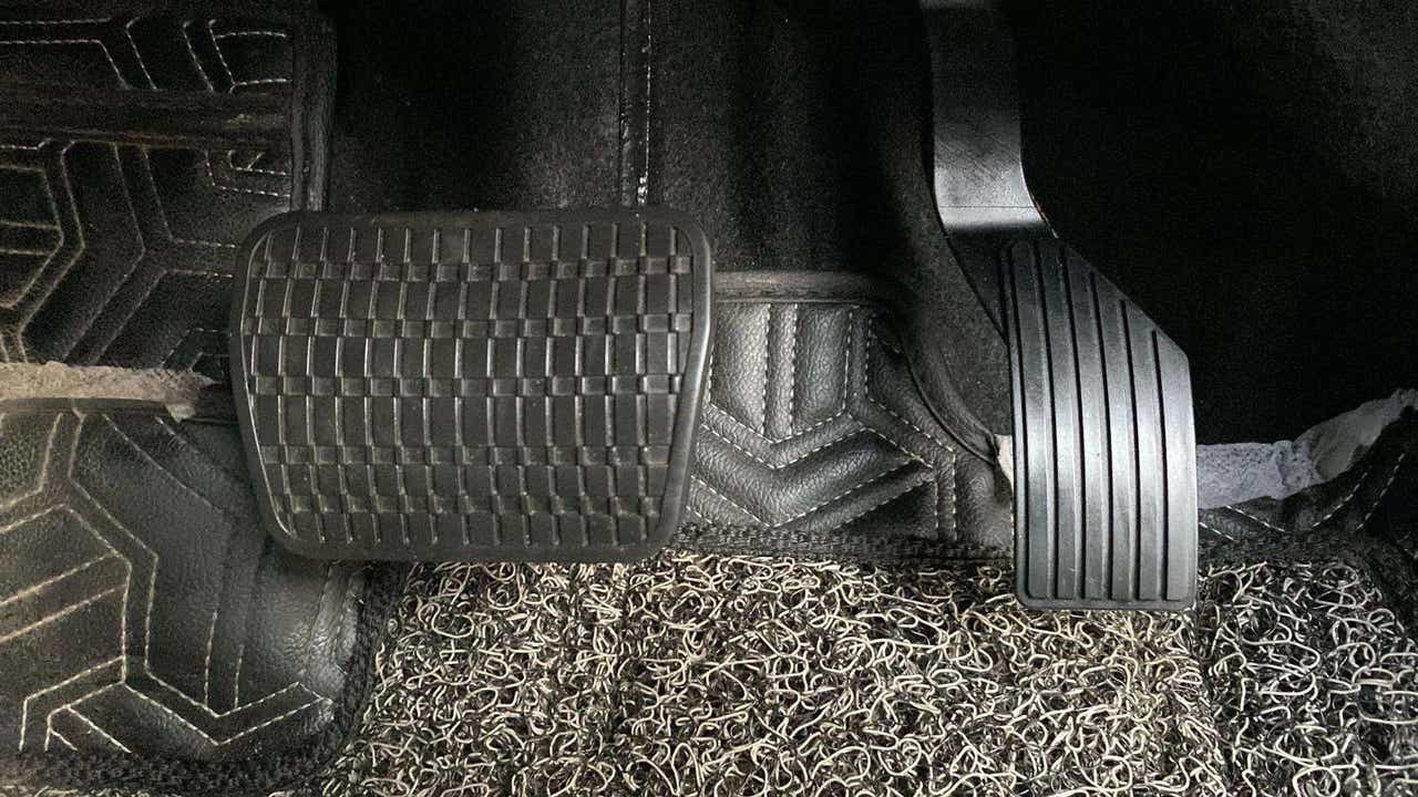 Close-up of pedal area of a Tata Nexon 2017-2023