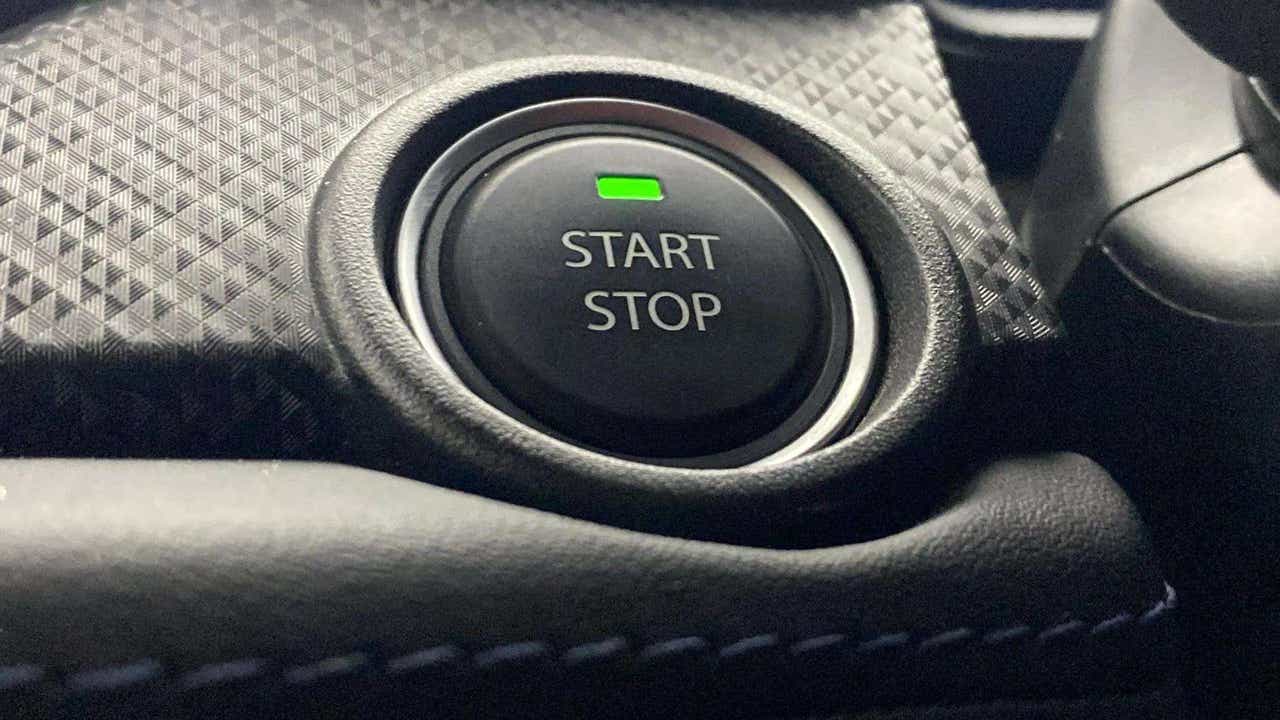 Start stop button close-up of a Tata Nexon