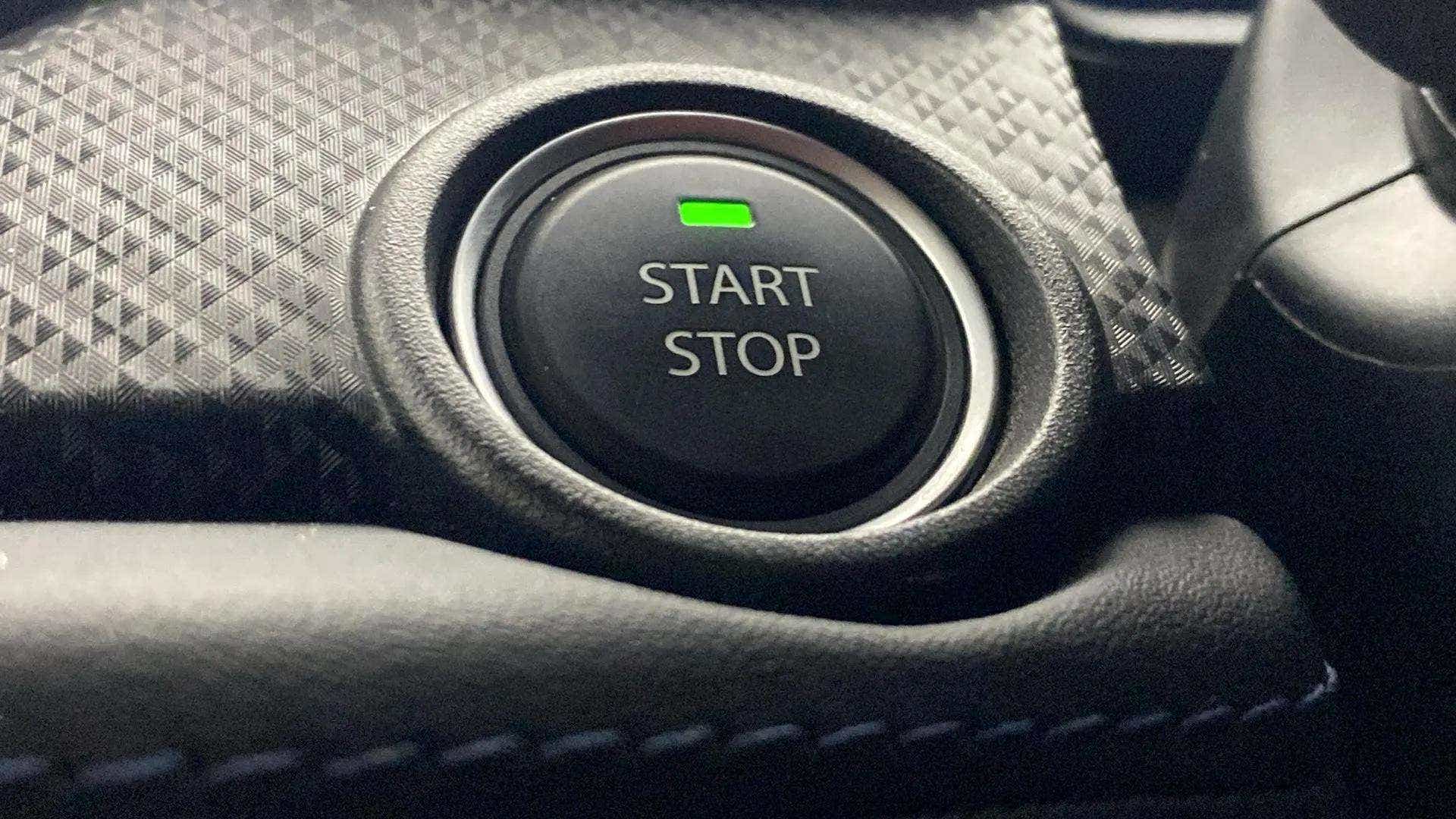 Start stop button close-up of a Tata Nexon