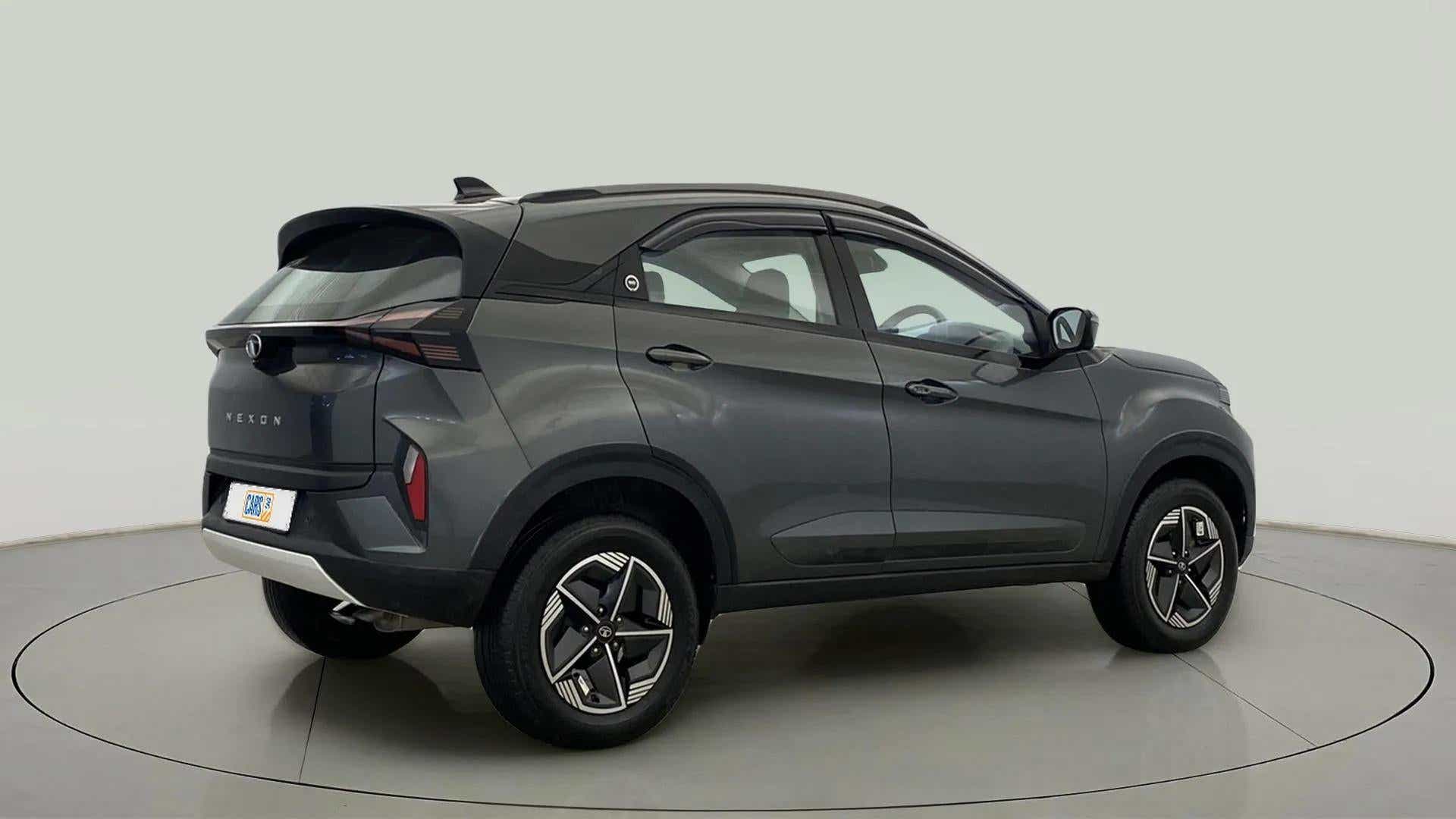 Rear three-quarter view of a Tata Nexon 2017-2023