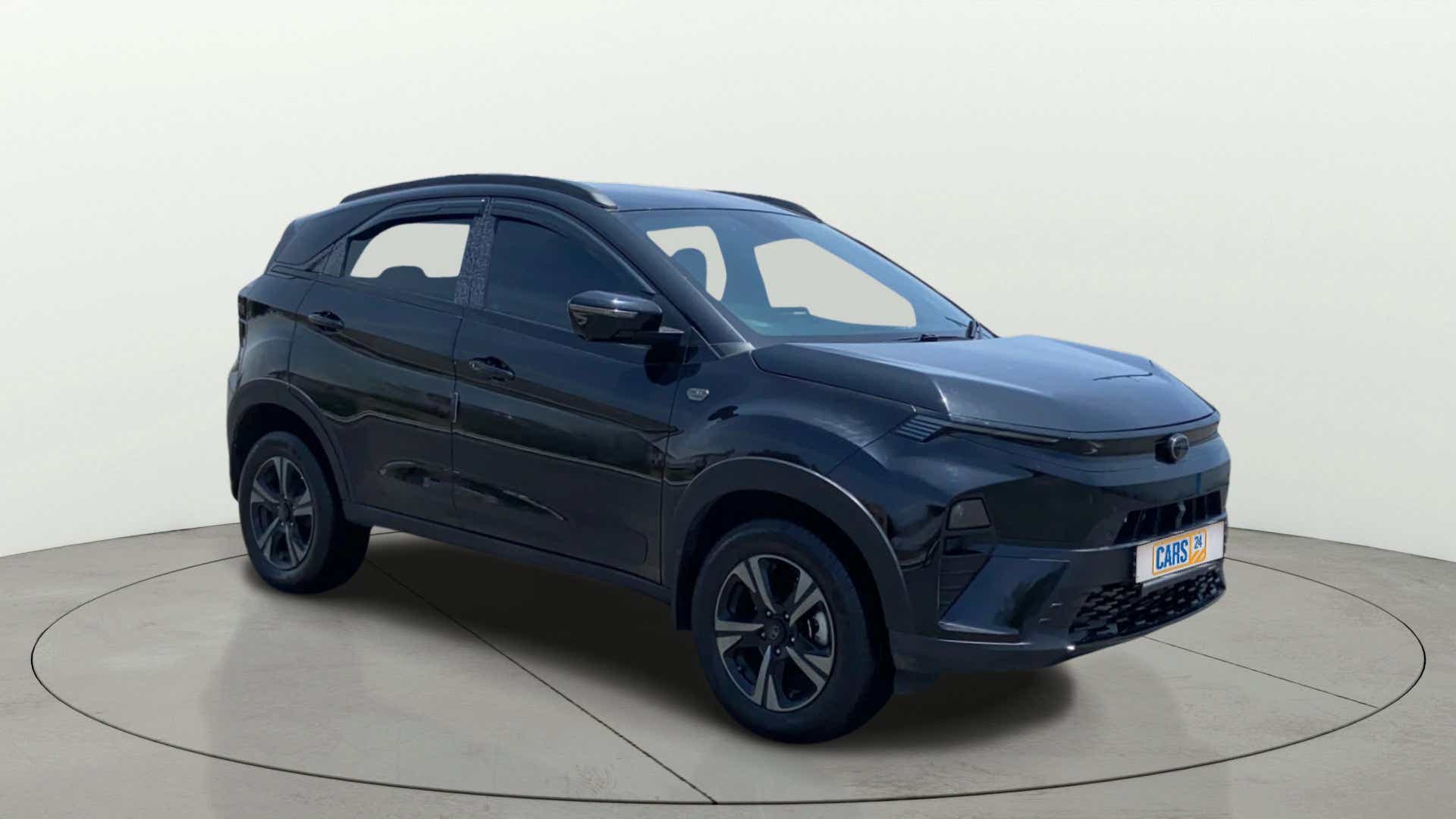 Front three-quarter view of a Tata Nexon