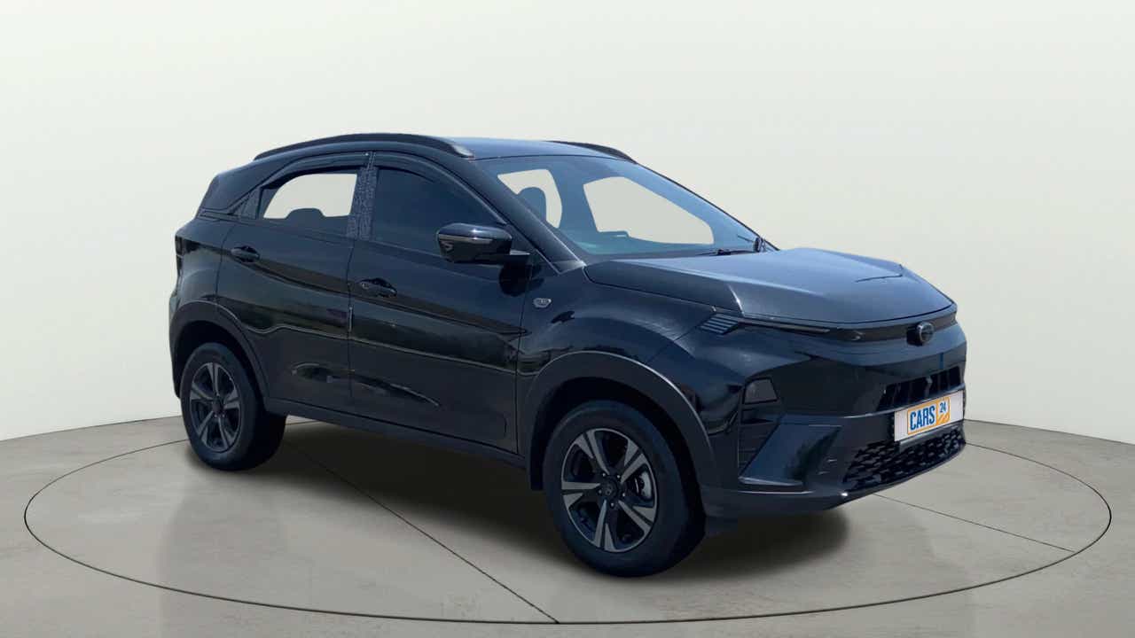 Front three-quarter view of a Tata Nexon