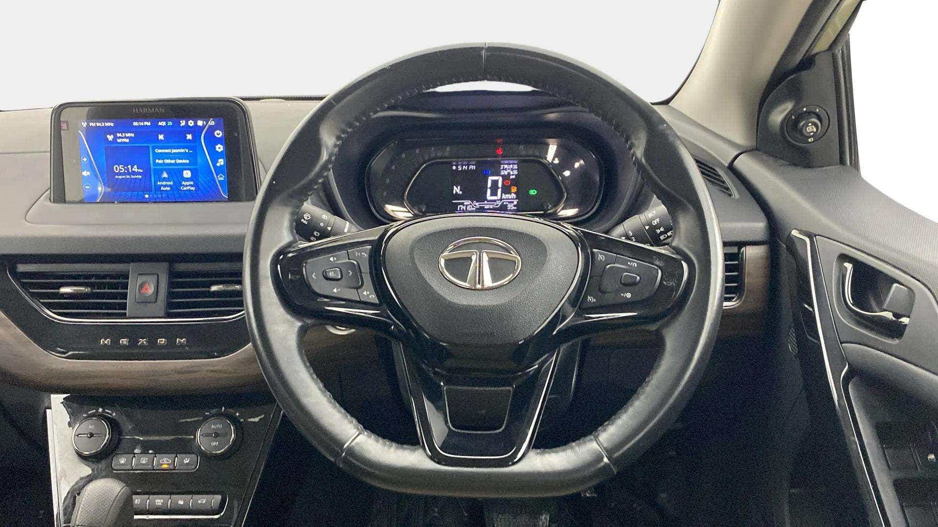 Dashboard and steering wheel of a Tata Nexon 2017-2023