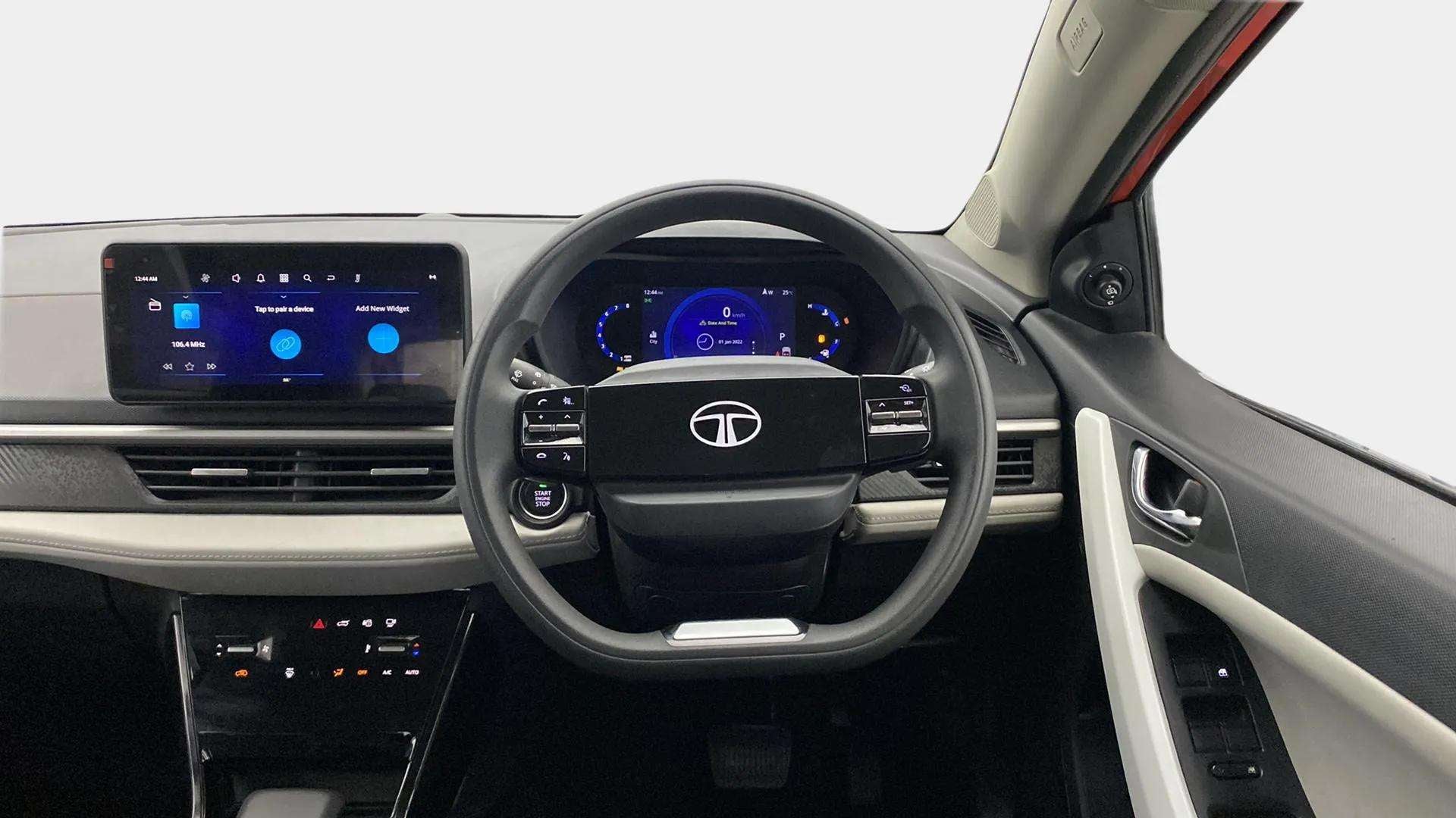 Interior dashboard view of a Tata Nexon