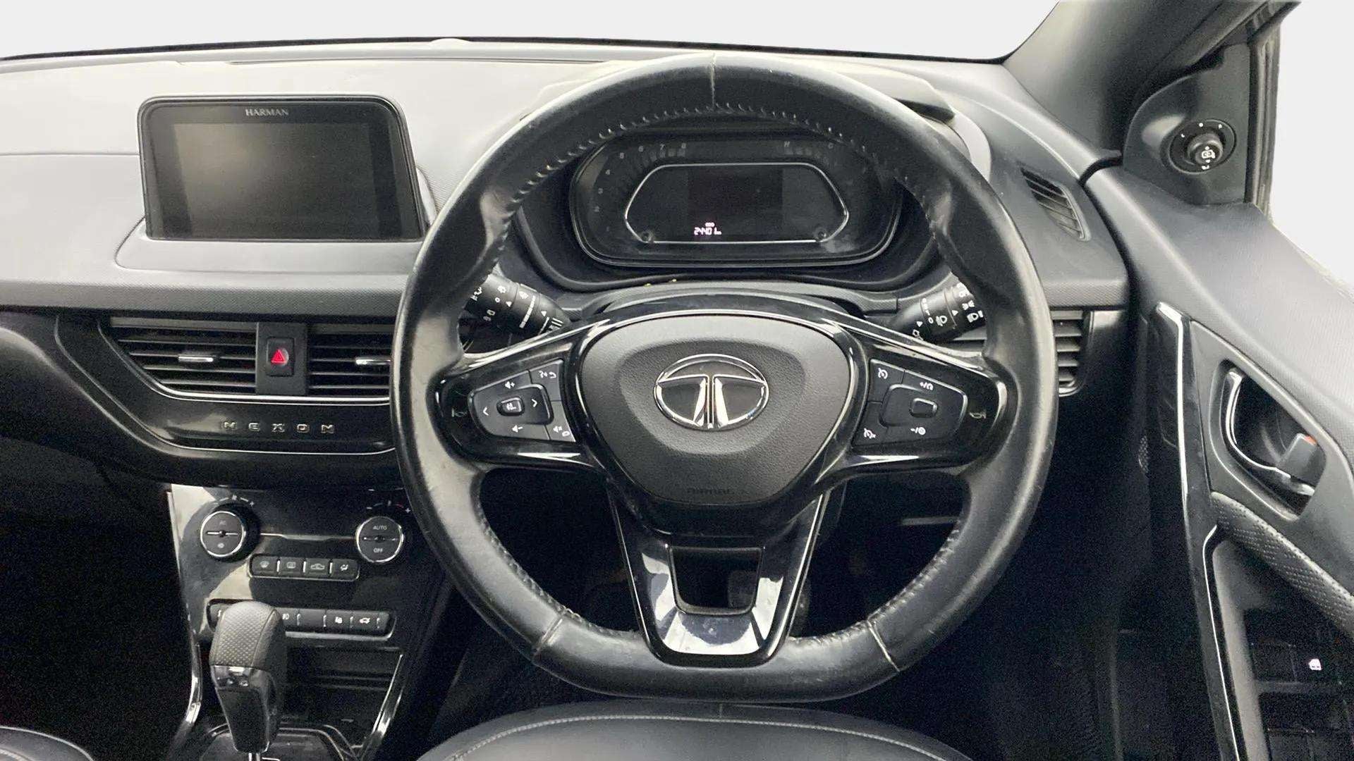 Dashboard and steering wheel of a Tata Nexon 2017-2023