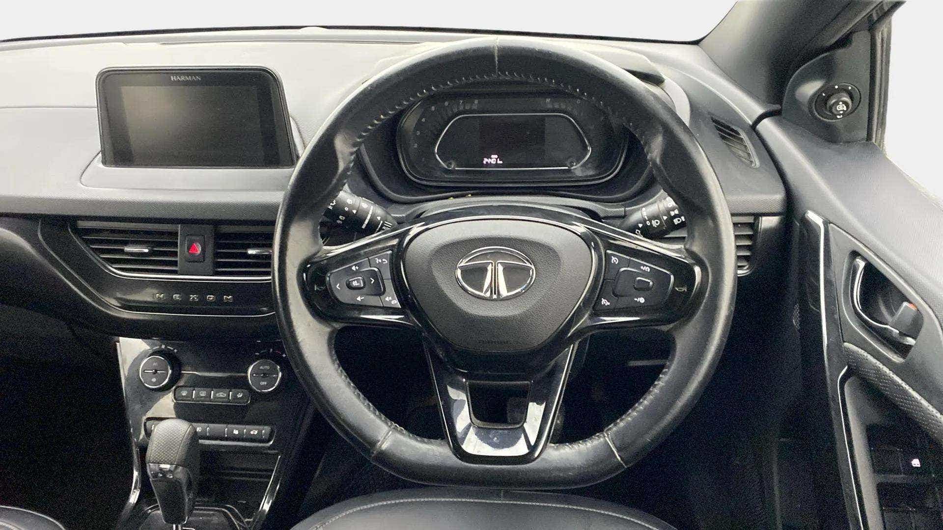 Dashboard and steering wheel of a Tata Nexon 2017-2023