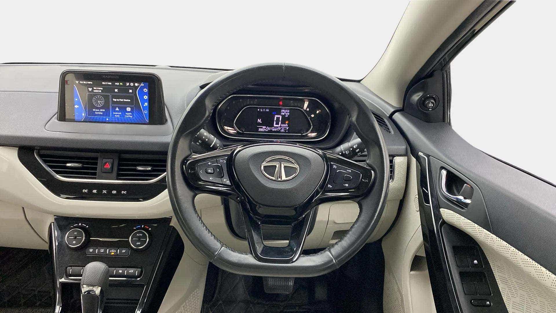 Dashboard and steering wheel of a Tata Nexon 2017-2023
