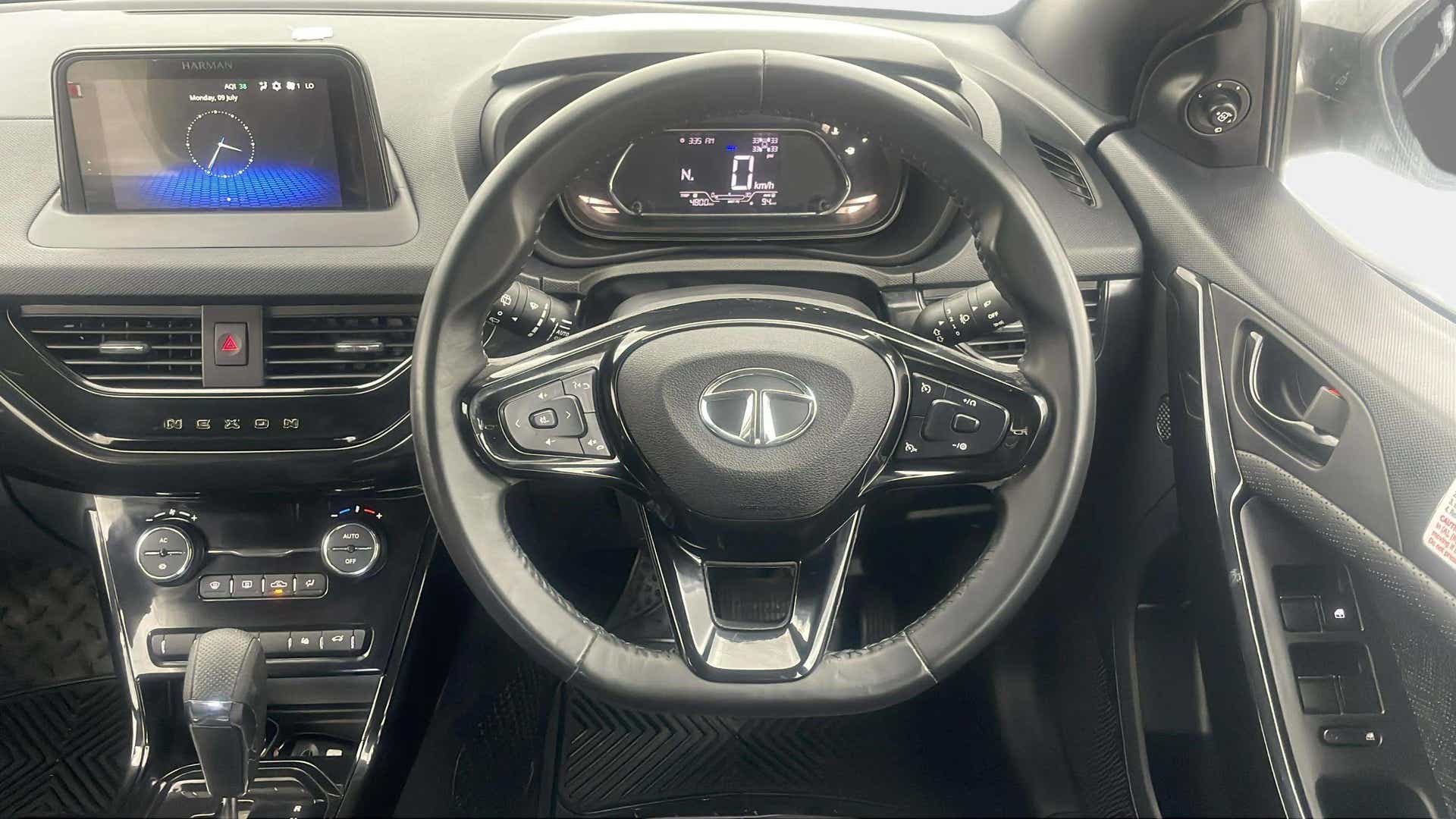 Dashboard and steering wheel of a Tata Nexon 2017-2023
